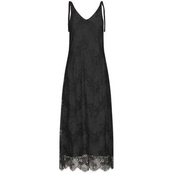 Textiel Dames Jurken Mbym Zwarte lange jurk met kant Benecia Zwart
