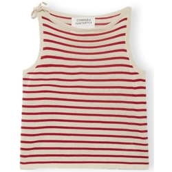 Textiel Dames Tops / Blousjes Compania Fantastica COMPAÑIA FANTÁSTICA Top 10351 - White/Red Rood