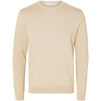 Textiel Heren Sweaters / Sweatshirts Selected Berg Pullover Crew Neck Kelp Beige