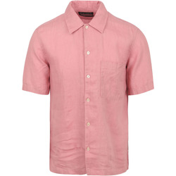 Textiel Heren Overhemden lange mouwen Marc O'Polo Overhemd Short Sleeves Linnen Roze Roze