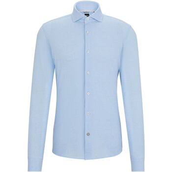 Textiel Heren Overhemden lange mouwen BOSS Hal Overhemd Jersey Lichtblauw Blauw