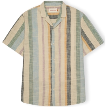 Revolution Overhemd Lange Mouw Cuban Shirt S S 3918 Dustgreen