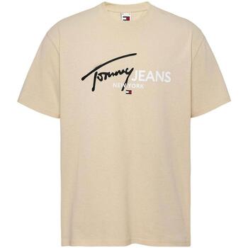 Textiel Heren T-shirts korte mouwen Tommy Jeans  Beige