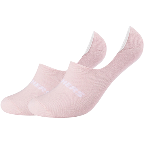 Accessoires Dames Socks Skechers 2PPK Mesh Ventilation Footies Socks Roze