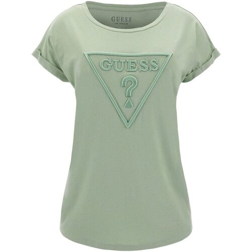 Textiel Dames T-shirts & Polo’s Guess Q3GI00 KBSU0 Groen