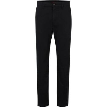 Textiel Heren Broeken / Pantalons BOSS Satin Chino Zwart Zwart