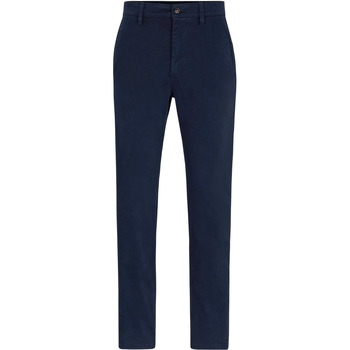 Textiel Heren Broeken / Pantalons BOSS Satin Chino Navy Blauw