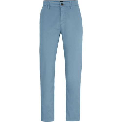 Textiel Heren Broeken / Pantalons BOSS Satin Chino Lichtblauw Blauw