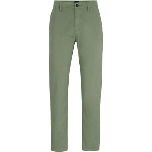 Textiel Heren Broeken / Pantalons BOSS Satin Chino Groen Groen