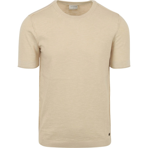 Textiel Heren T-shirts & Polo’s No Excess Knitted T-Shirt Ecru Beige
