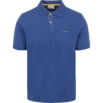 Gant T-shirt Contrast Piqué Poloshirt Blauw