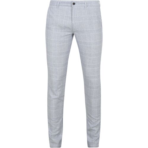 Textiel Heren Broeken / Pantalons Suitable Chino Pico Ruiten Lichtblauw Blauw