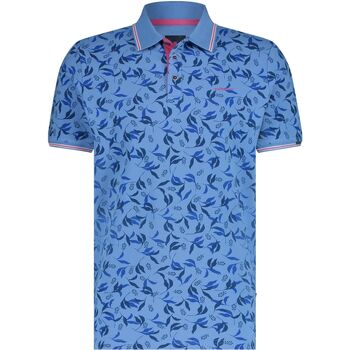 State Of Art T-shirt Piqué Polo Print Blauw