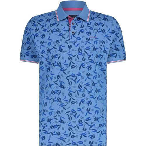Textiel Heren T-shirts & Polo’s State Of Art Piqué Polo Print Blauw Blauw
