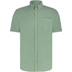 Textiel Heren Overhemden lange mouwen State Of Art Short Sleeve Overhemd Linnen Groen Groen