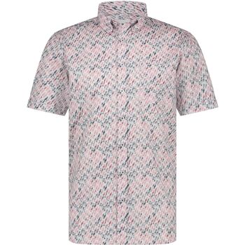 Textiel Heren Overhemden lange mouwen State Of Art Short Sleeve Overhemd Print Roze Multicolour