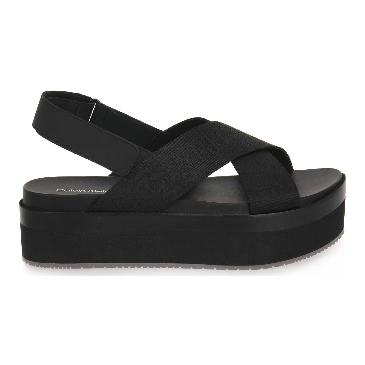 Schoenen Dames Sandalen / Open schoenen Calvin Klein Jeans 0GT FLATFORM SANDAL Zwart
