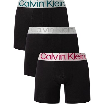 Ondergoed Heren BH's Calvin Klein Jeans Set van 3 heroverwogen stalen boxershorts Zwart