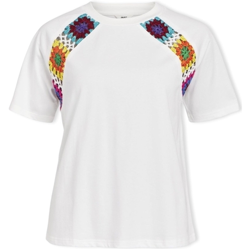 Textiel Dames Tops / Blousjes Object Top Bea S/S - Bright White Multicolour