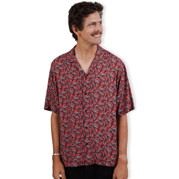 Textiel Heren Overhemden lange mouwen Brava Fabrics BRAVA Lobster Aloha Shirt - Red Rood