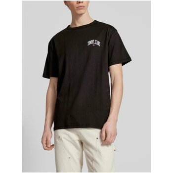 Textiel Heren T-shirts korte mouwen Tommy Jeans DM0DM18665 Zwart