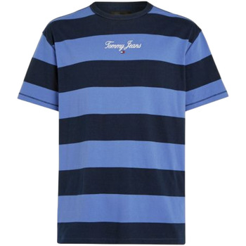 Textiel Heren T-shirts korte mouwen Tommy Jeans DM0DM18655 Blauw