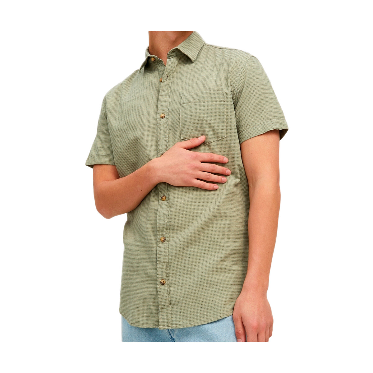 Textiel Heren Overhemden korte mouwen Jack & Jones  Groen