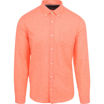 Textiel Heren Overhemden lange mouwen New Zealand Auckland NZA Overhemd Okarito Linnen Fury Roze Roze