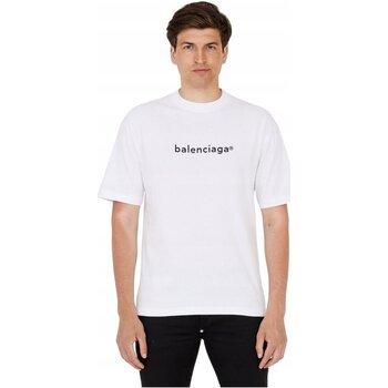 Textiel Heren T-shirts korte mouwen Balenciaga 620969 TIV50 Wit