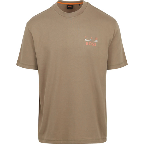 Textiel Heren T-shirts & Polo’s BOSS T-shirt Backprint Lichtbruin Bruin