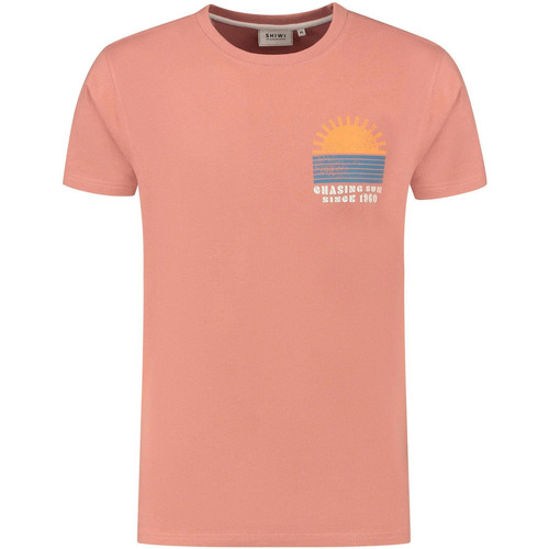 Textiel Heren T-shirts & Polo’s Shiwi T-shirt Sunset Faded Pink Roze