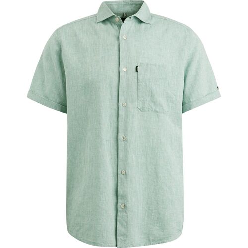 Textiel Heren Overhemden lange mouwen Vanguard Short Sleeve Overhemd Linnen Groen Groen