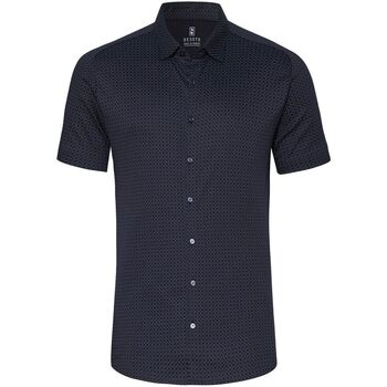 Textiel Heren Overhemden korte mouwen Desoto Short Sleeve Jersey Overhemd Print Navy Blauw