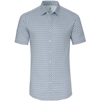 Desoto Overhemd Lange Mouw Short Sleeve Jersey Overhemd Print Blauw