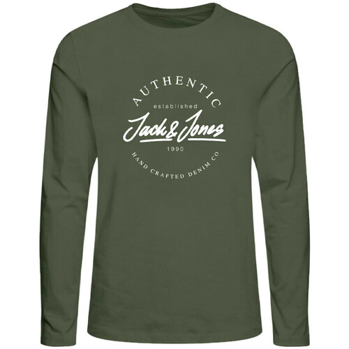 Textiel Jongens T-shirts met lange mouwen Jack & Jones  Groen