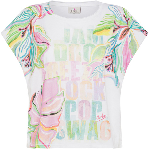 Textiel Dames T-shirts & Polo’s Deha T-Shirt Smanicata Con Stampa Wit