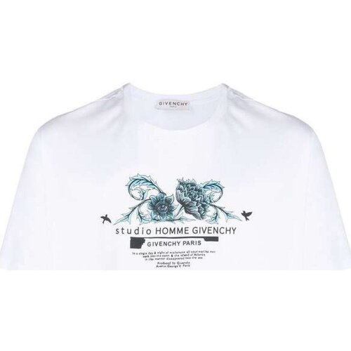 Textiel Heren T-shirts korte mouwen Givenchy BM70Y33002 Wit