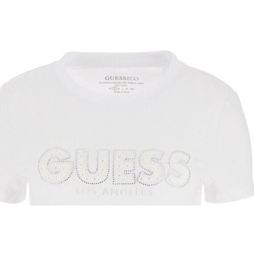 Textiel Dames T-shirts & Polo’s Guess W4GI14 J1314 Wit