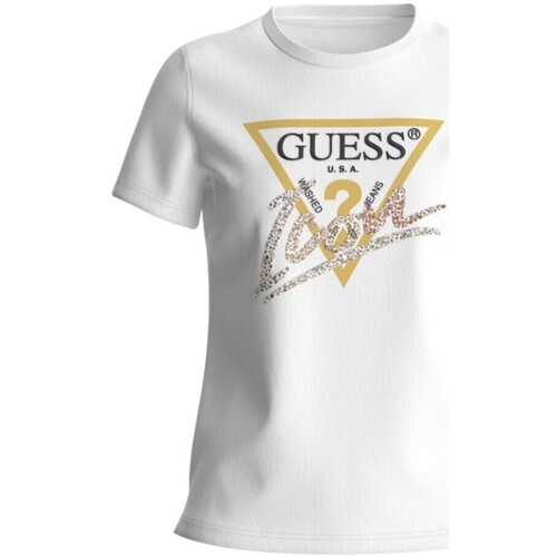 Textiel Dames T-shirts & Polo’s Guess W4GI20 I3Z14 Wit