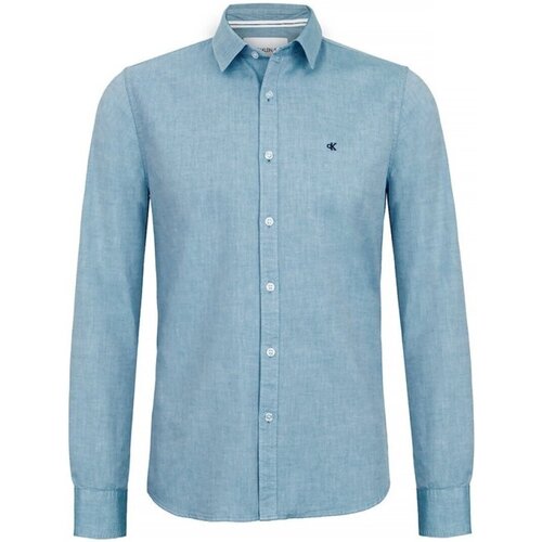 Textiel Heren Overhemden lange mouwen Calvin Klein Jeans J30J315663 Blauw