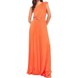 Textiel Dames Lange jurken Gaudi Abito Monospalla Plissettato In Jersey Oranje