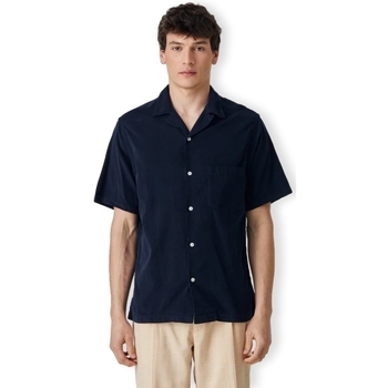 Textiel Heren Overhemden lange mouwen Portuguese Flannel Cord Camp Collar Shirt - Navy Blauw