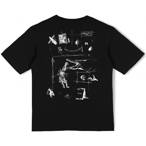 Textiel Heren T-shirts & Polo’s Poetic Collective Fear sketch t-shirt Zwart