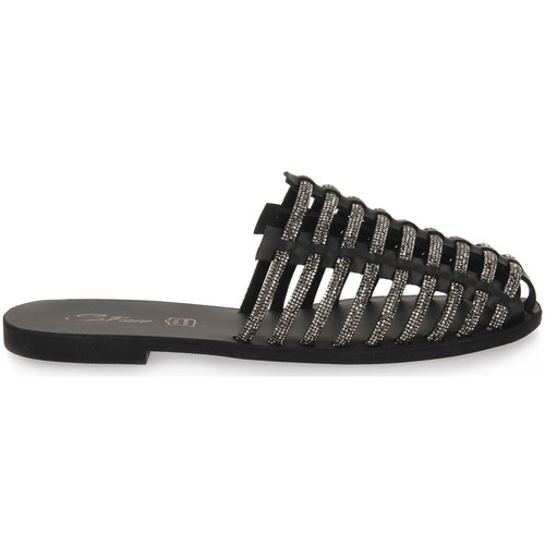 Schoenen Dames Sandalen / Open schoenen S.piero BLACK LEATHER STRASS Zwart