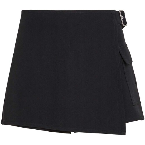 Textiel Dames Korte broeken / Bermuda's Ck Jeans Buckle Wrap Mini Sko Zwart