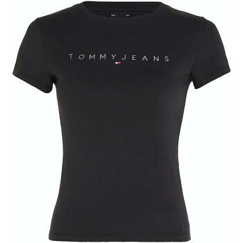 Textiel Dames T-shirts korte mouwen Tommy Jeans Tjw Slim Tonal Linea Zwart