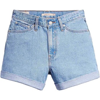 Textiel Dames Korte broeken / Bermuda's Levi's Rolled 80S Mom Shorts Back To Blue Blauw