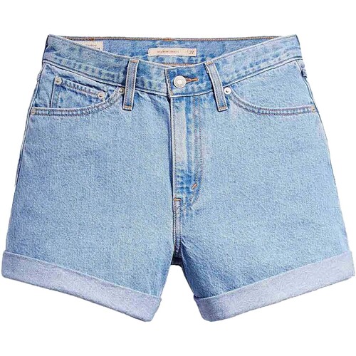 Textiel Dames Korte broeken / Bermuda's Levi's Rolled 80S Mom Shorts Back To Blue Blauw