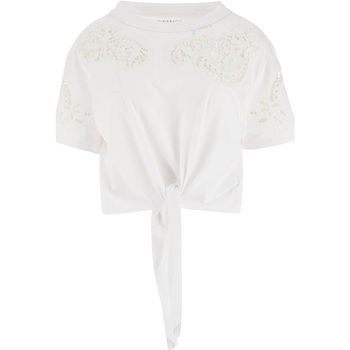 Guess Ss Cn Ajour Lace Tee Wit