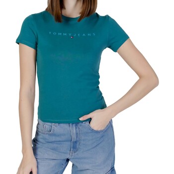 Textiel Dames T-shirts korte mouwen Tommy Jeans Tjw Slim Tonal Linea Blauw